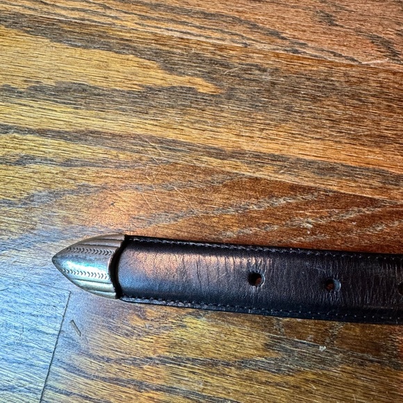 Men's top grain black Leather golf Belt - Picture 3 of 5